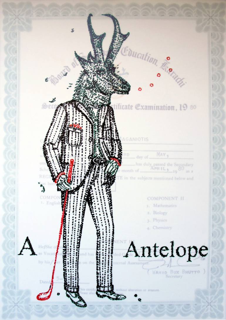 770x1091 Saatchi Art Mr Antelope Drawing By Alexandros Maganiotis