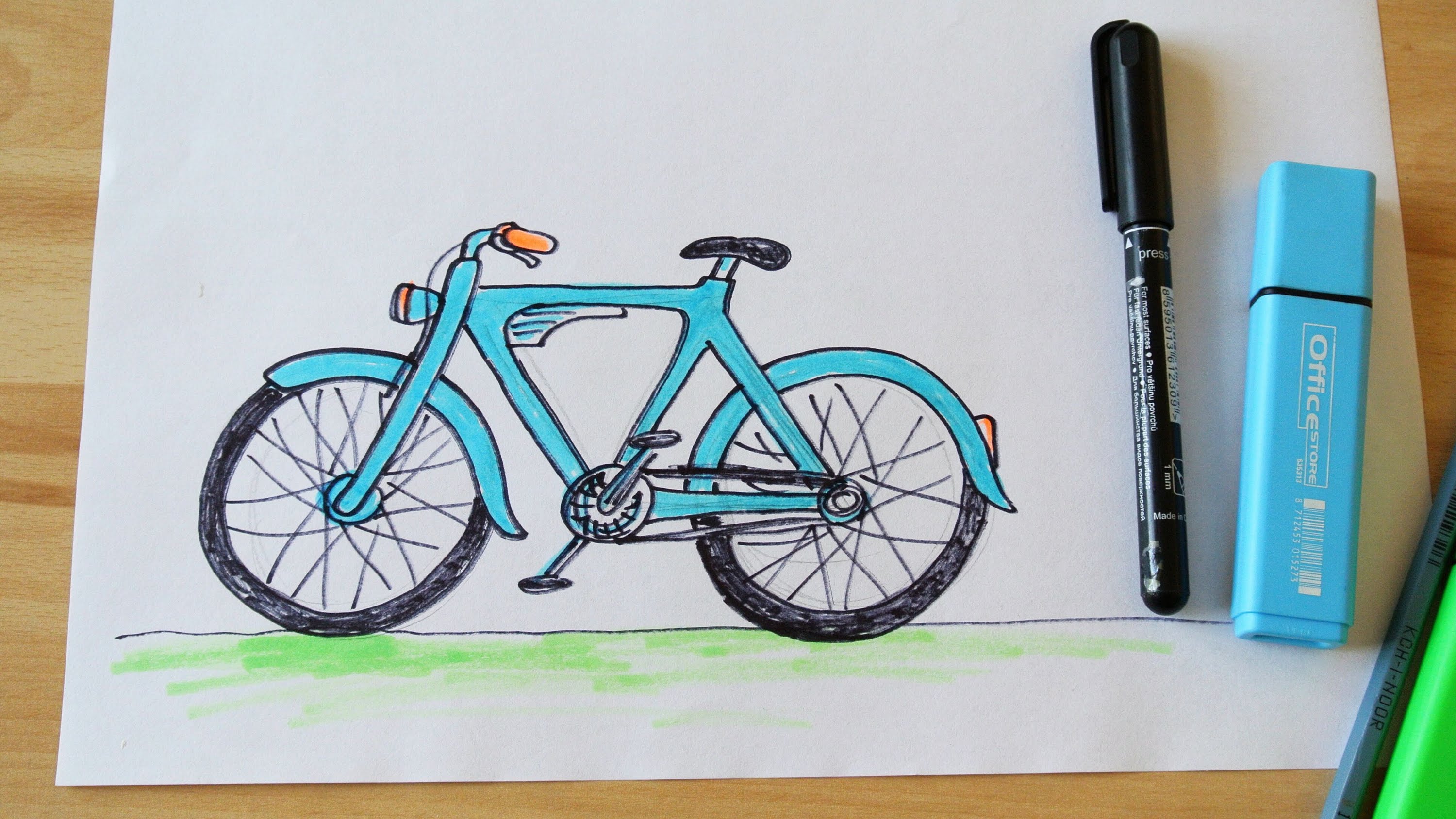 3000x1688 How To Draw A Vintage Bicycle (For Kids)