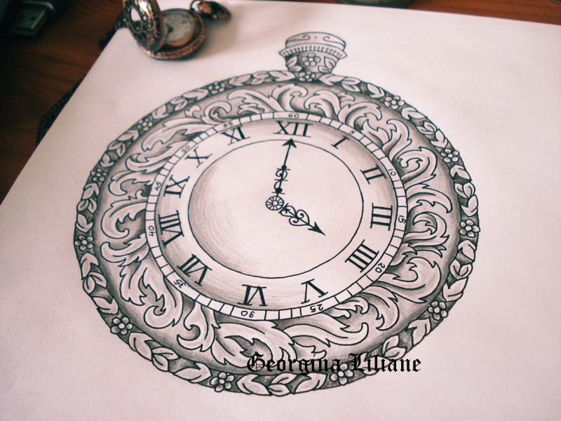 800x600 Pocket Watch Design In The Middle Of My Back Inklings