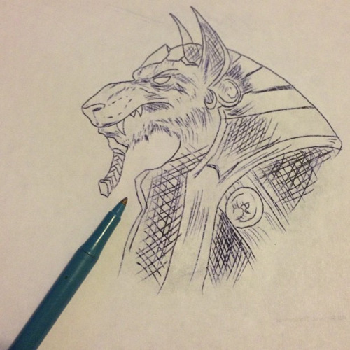 500x500 Drawing Of Anubis Head Tattoo