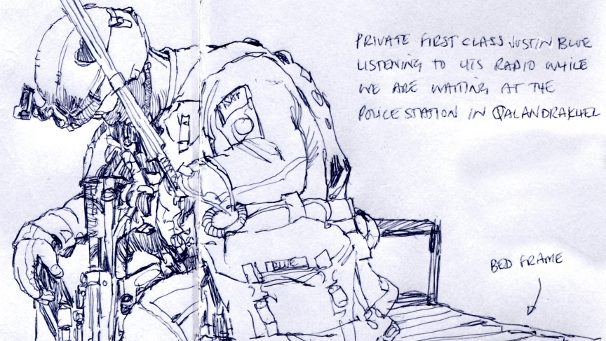 864x487 Graphic Artist Richard Johnson Sketches To Document The War