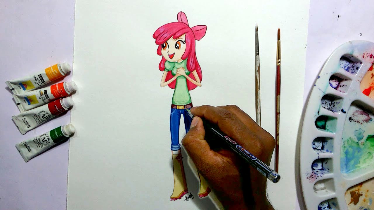 1280x720 How To Draw My Little Pony Equestria Girls Apple Bloom