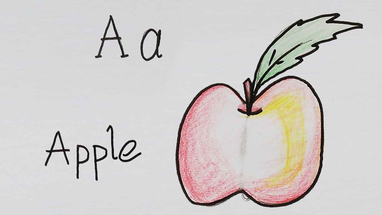 1280x720 A For Apple How To Draw Using Alphabets Fun With Alphabets