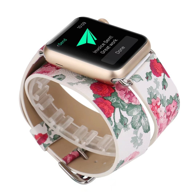 640x640 National Drawing Printed Leather Watch Band Strap For Apple Watch