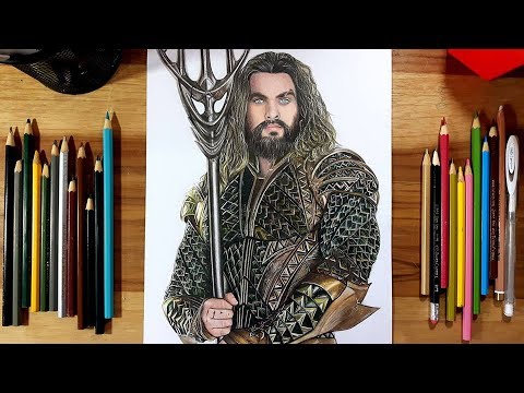 480x360 Speed Drawing Aquaman Jason Momoa (Justice League Movie 2017