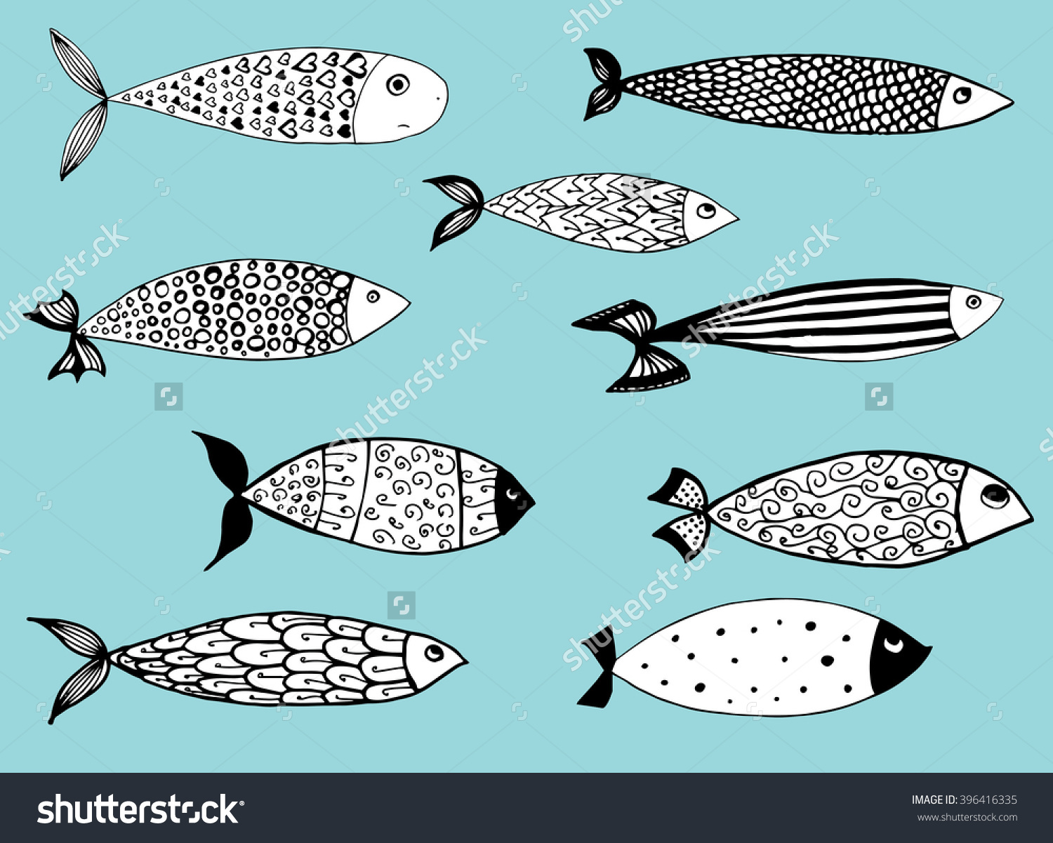 1500x1201 Stylized Fishes. Aquarium Fish. Ornamental Fish. River Fish. Sea