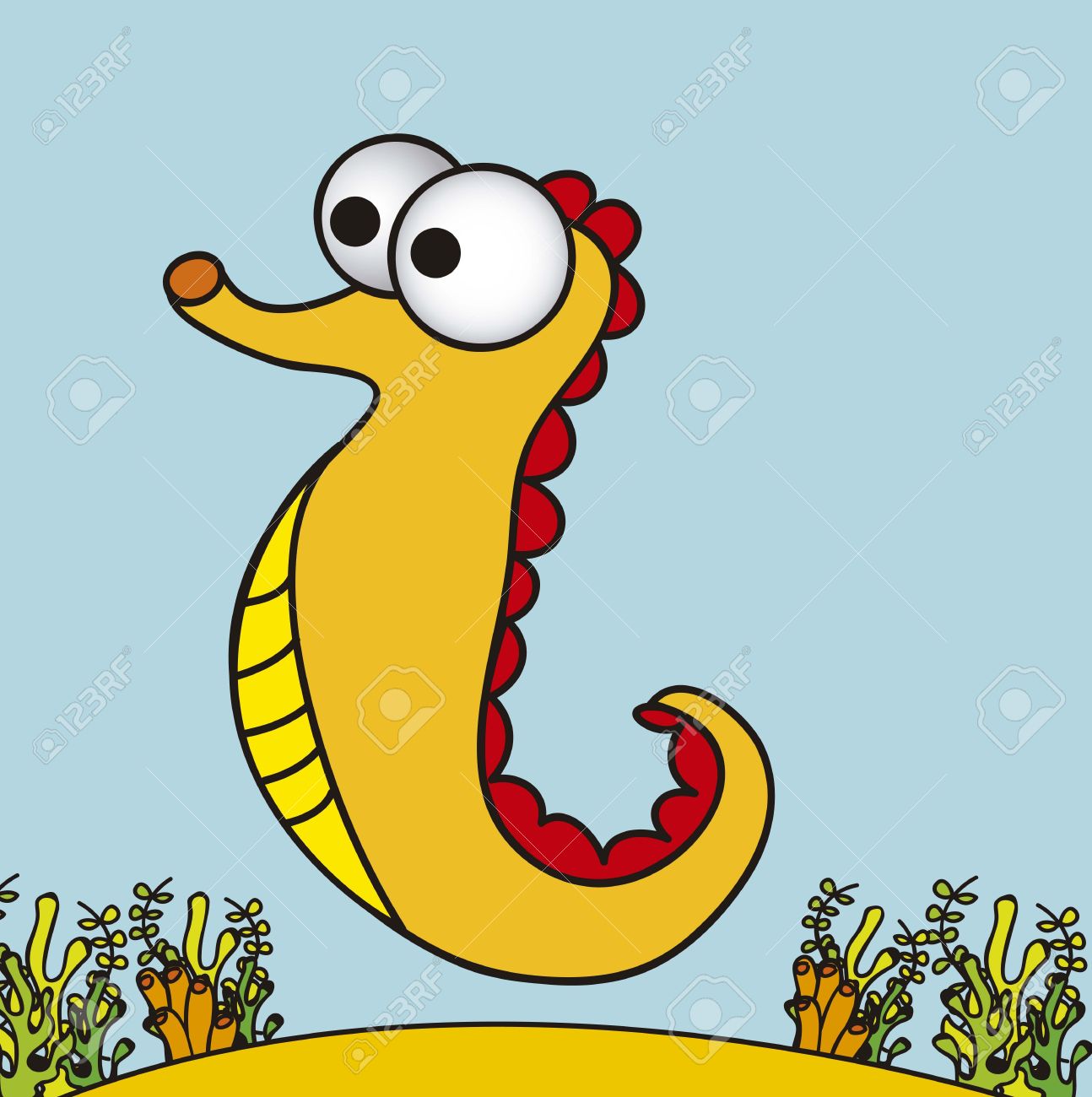 1294x1300 Illustration Of Sea Horse, Fish Drawings, Aquatic Animals, Vector
