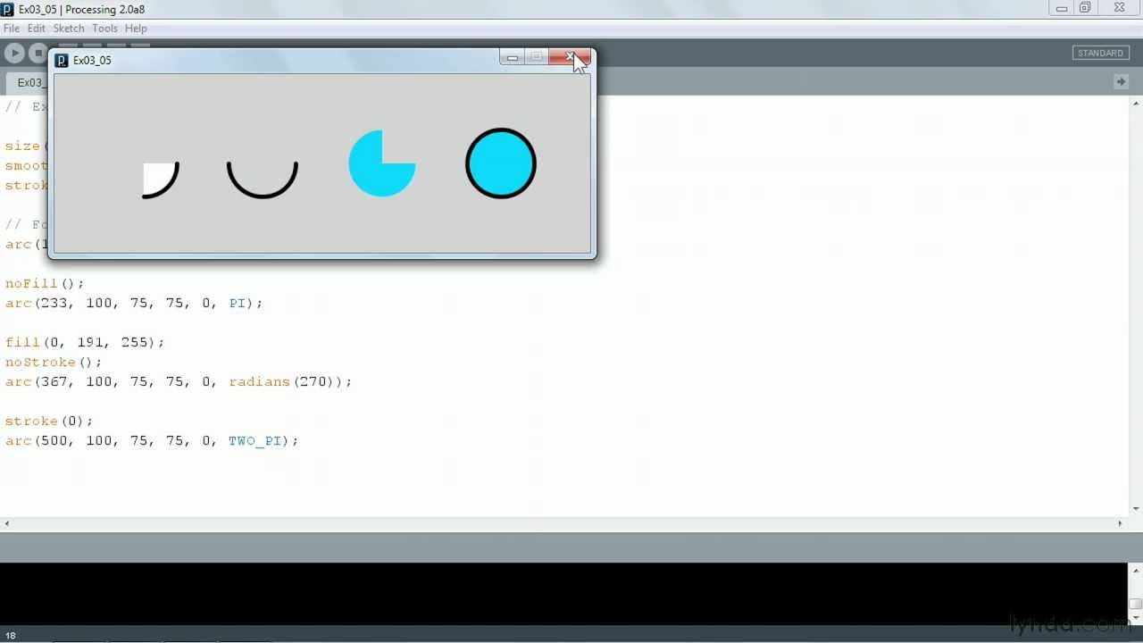 1280x720 Processing Tutorial Drawing Arcs