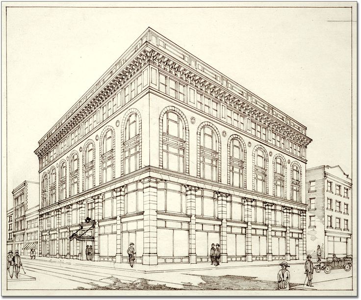 736x611 Architecture Two Point Perspective Drawing Building Sketch