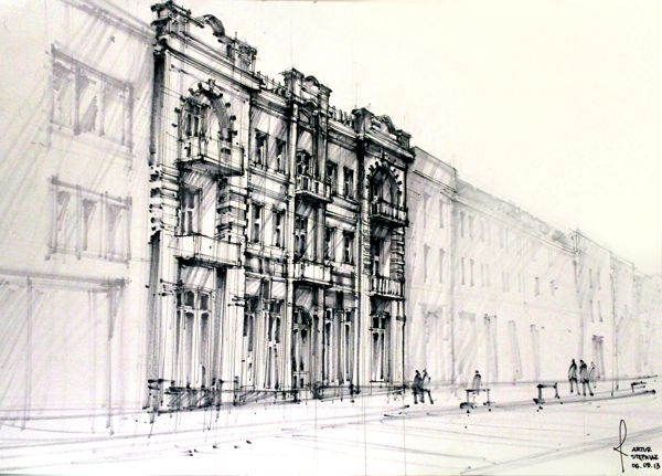 600x431 Pen Amp Pencil Architecture Drawings Arch