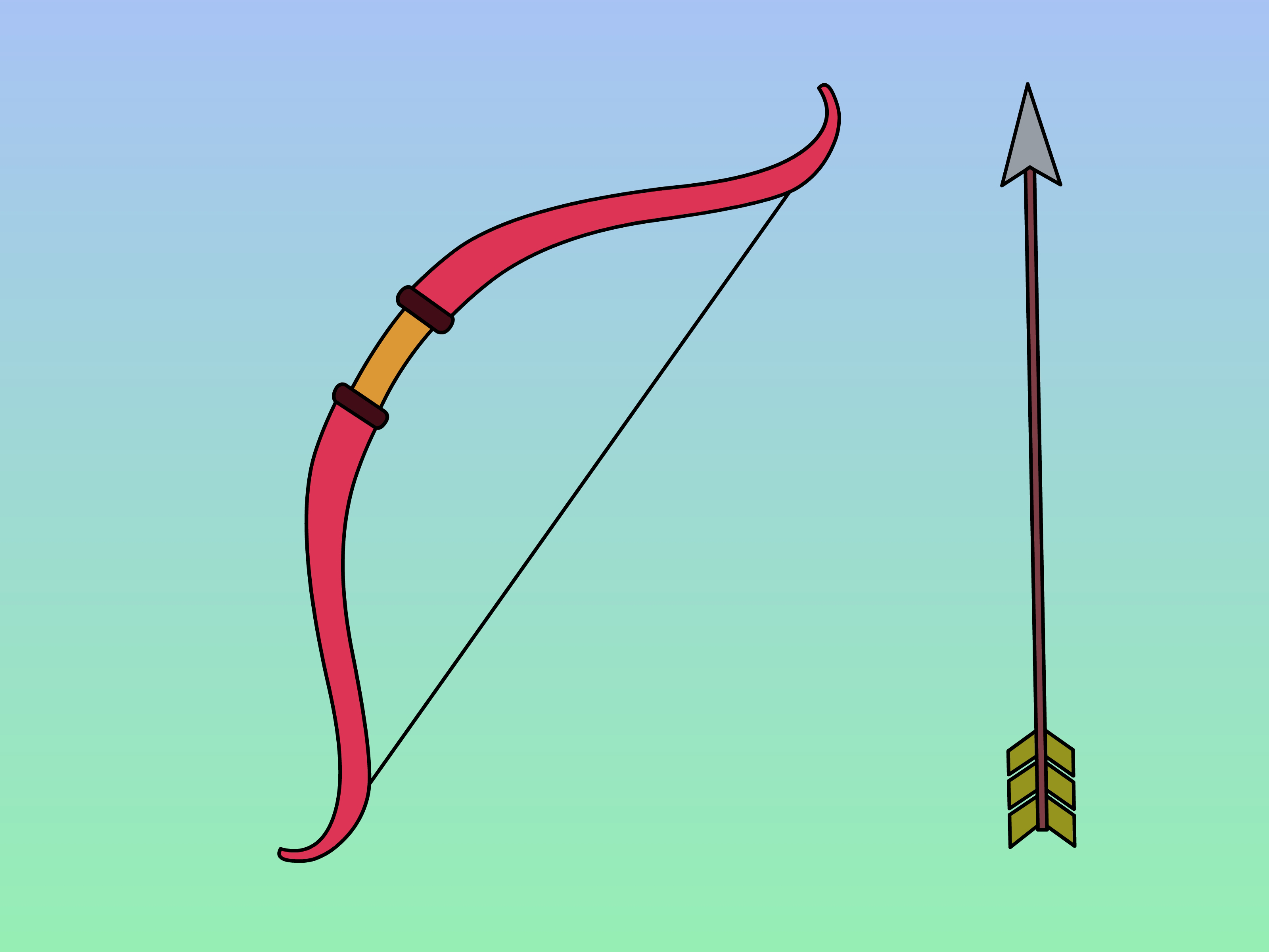 3200x2400 How To Draw A Bow And Arrow 5 Steps (With Pictures)