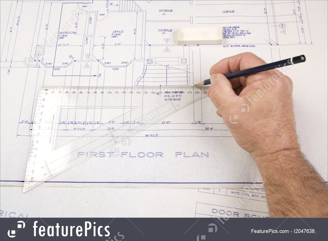 1300x956 People At Work Architect, Drawing Up Plans For A House