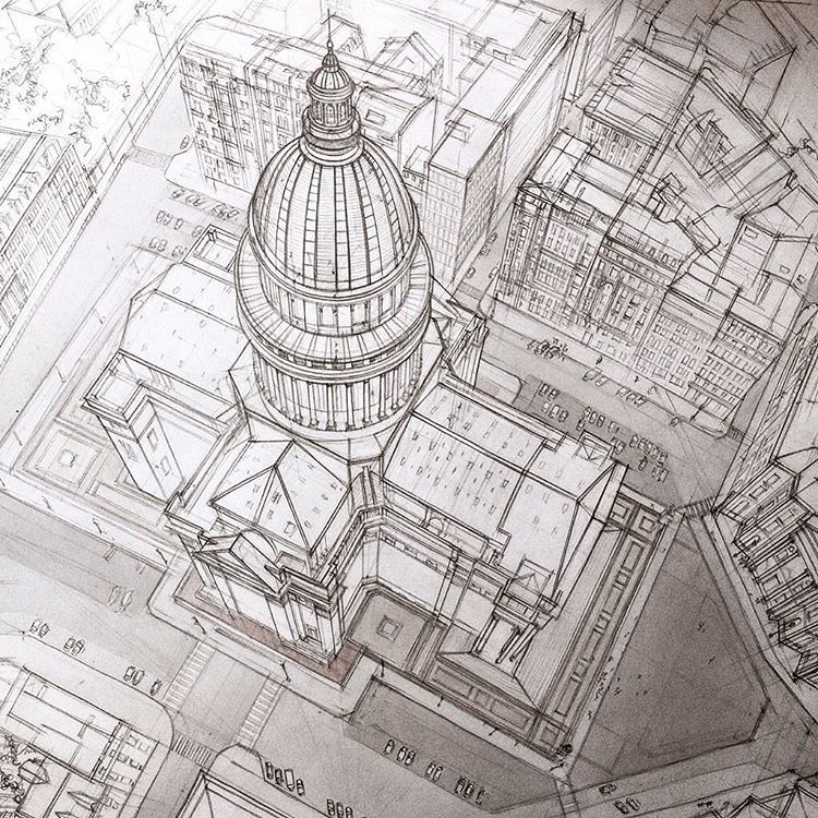 750x750 Freehand Architectural Sketches Demonstrate Immense Skill