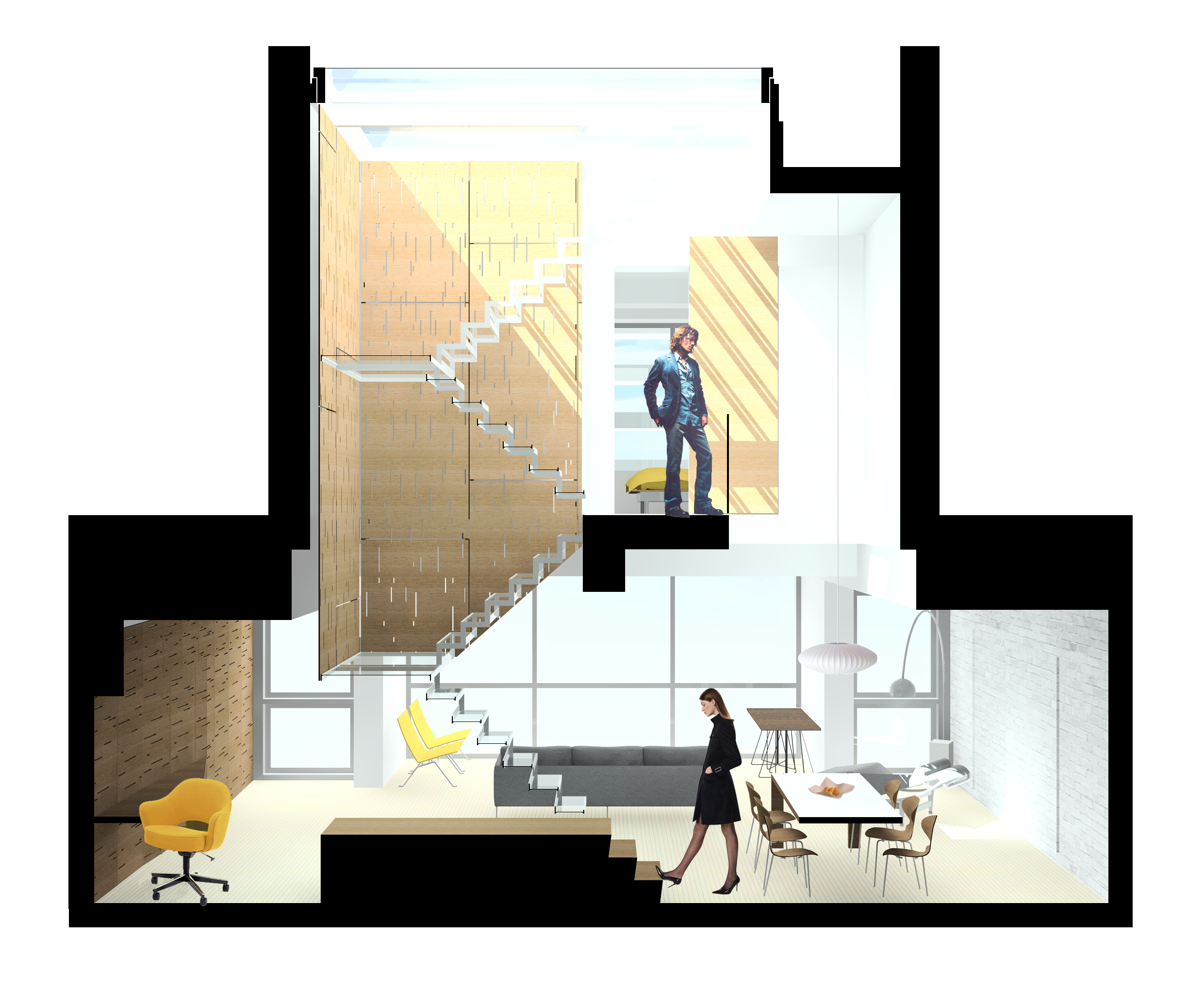 2481x2037 67a2 Architecture Section Perspective Drawing Loft 1 ~ Loversiq