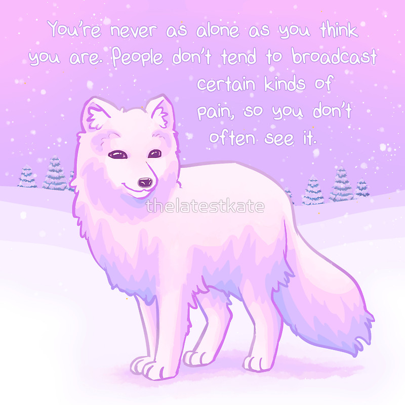 800x800 You'Re Never Alone Arctic Fox Stickers By Thelatestkate Redbubble