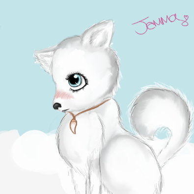 395x396 Anime Me As An Arctic Wolf By Jemmanime