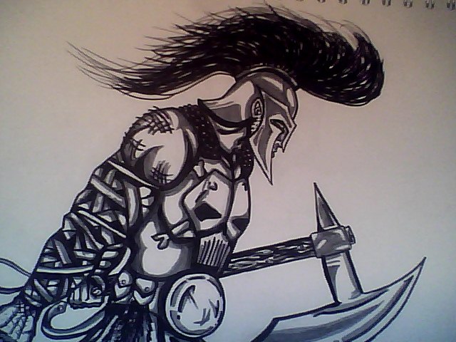 640x480 Uncoloured Ares Drawing By Alexejordan