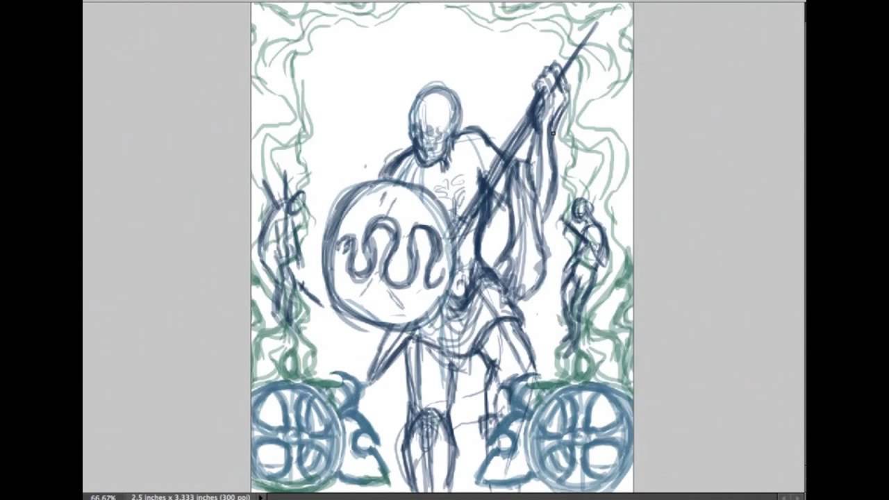 1280x720 Ares, God Of War Speed Sketch Part I