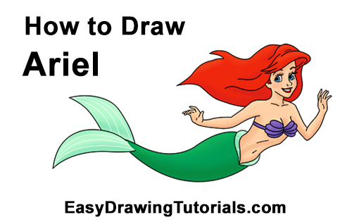 500x315 How To Draw Ariel The Little Mermaid (Full Body)