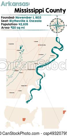 232x470 Arkansas Mississippi County. Large And Detailed Map Of Eps