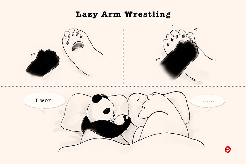 800x534 Lazy Arm Wrestling Posters By Panda And Polar Bear Redbubble