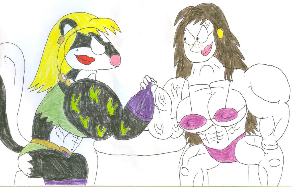 1024x657 Shannon And Buff Eartha Arm Wrestling By Sithvampiremaster27