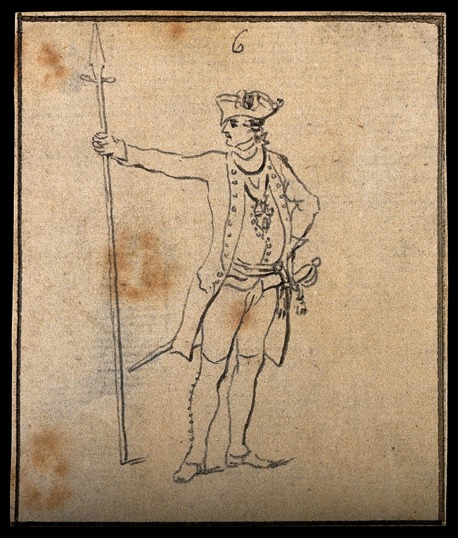 1485x1746 Filea Soldier In The Prussian Army. Drawing, C. 1794. Wellcome