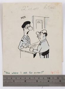 220x300 Jeffrey Roy Original Drawing For 1950s Published Cartoon Army Man