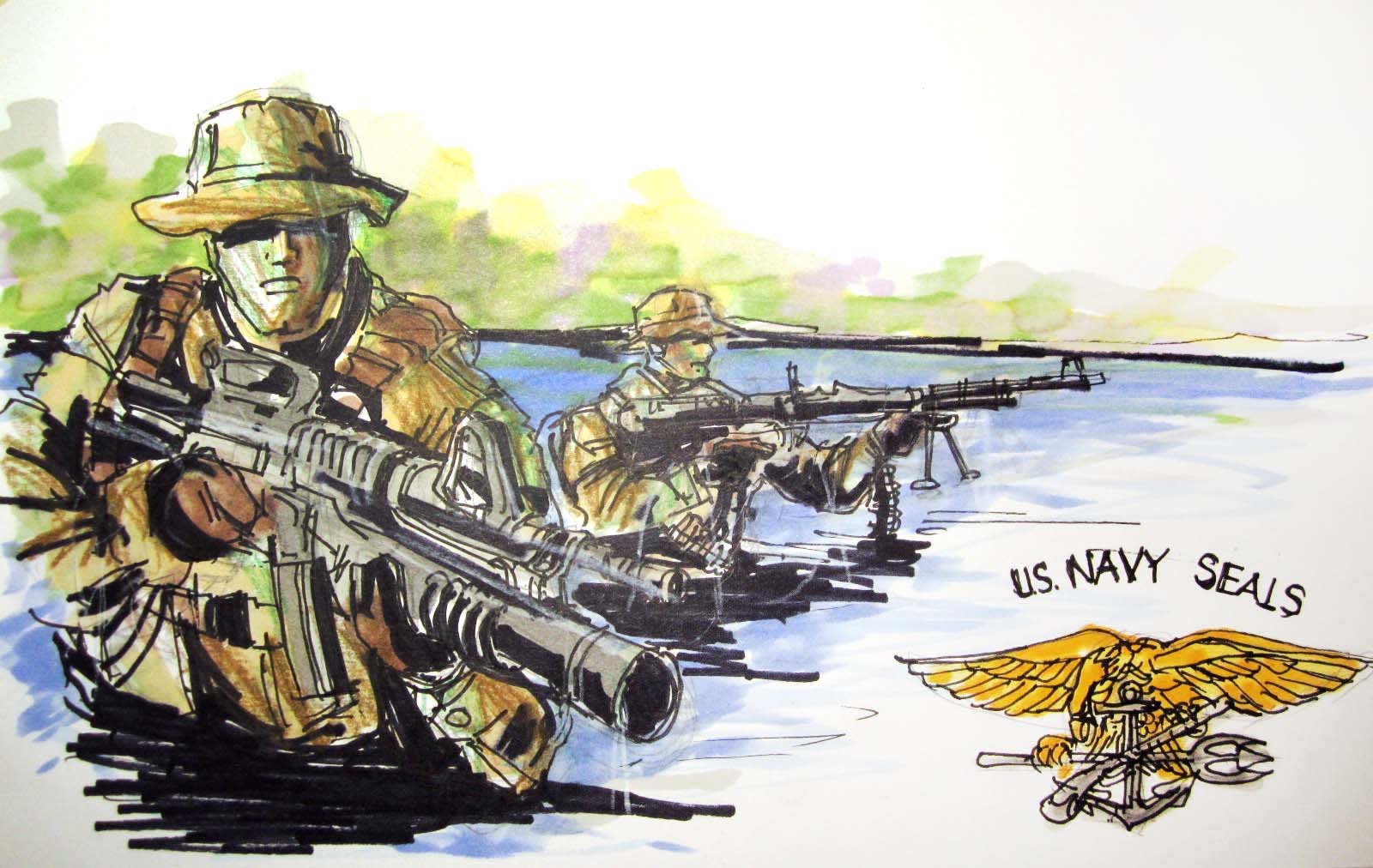 1600x1012 Military Series U.s. Navy Seals Time Lapse Drawing