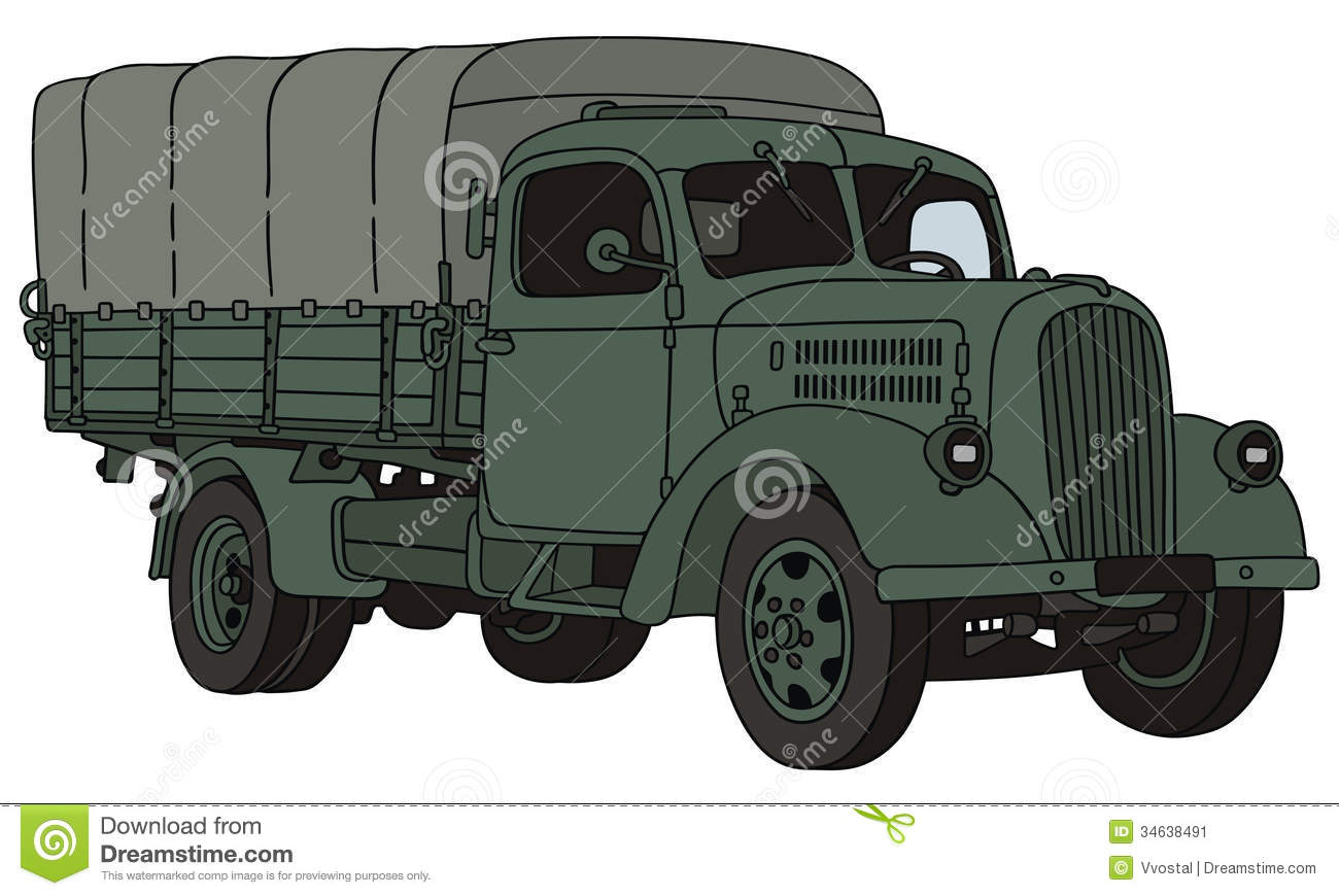 1300x870 Drawn Truck Army Truck