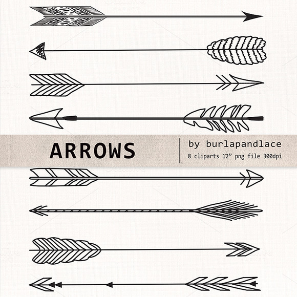 580x580 Check Out Hand Drawn Clipart Arrows By Burlapandlace On Creative