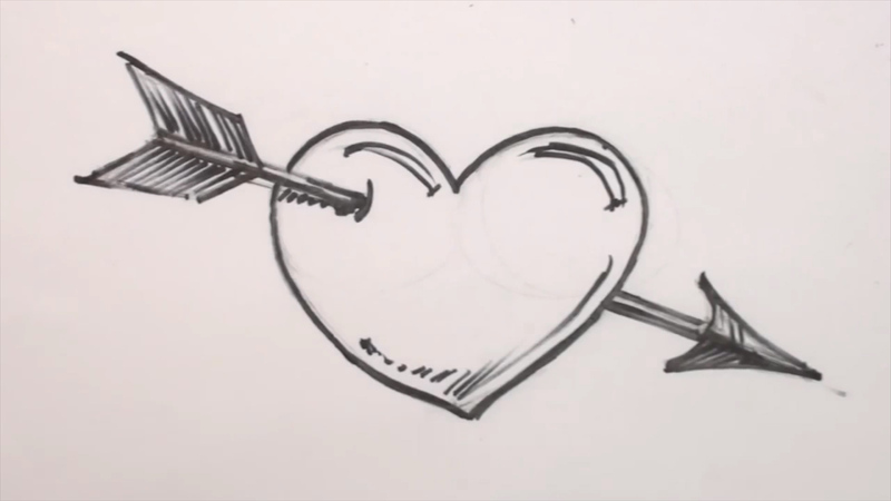 800x450 How To Draw A Heart And Arrow