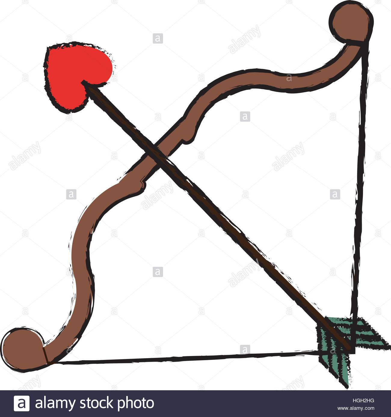 1300x1388 Drawing Bow And Arrow Heart Love Sign Stock Vector Art