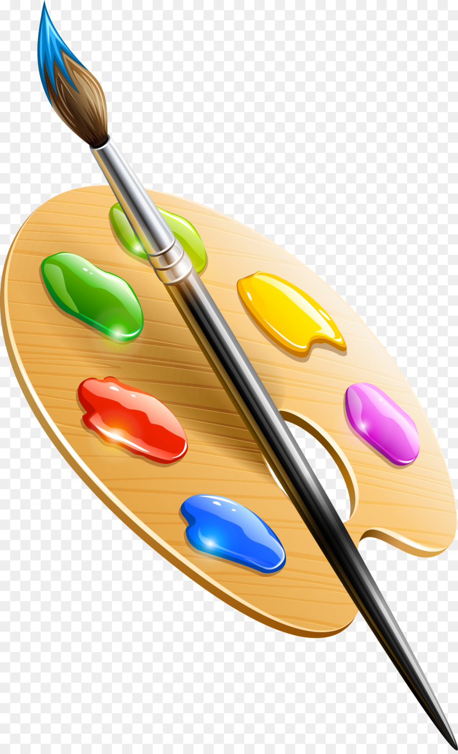 900x1480 Paintbrush Drawing Palette Clip Art