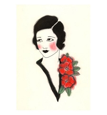 450x486 Art Deco Fashion Drawing Joan