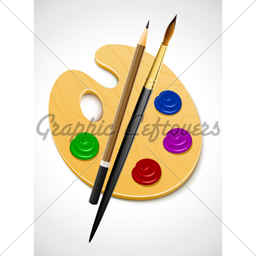 500x500 Art Palette And Instrument For Drawing Gl Stock Images