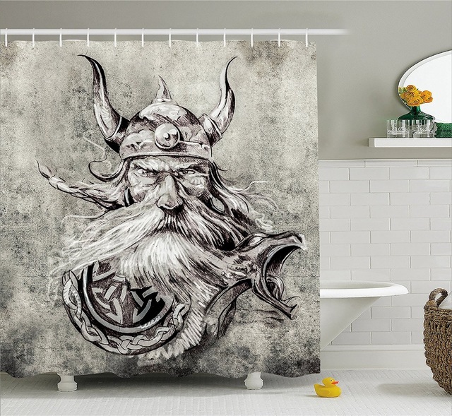 640x589 Tattoo Decor Shower Curtain Artistic Pencil Drawing Of A Brave