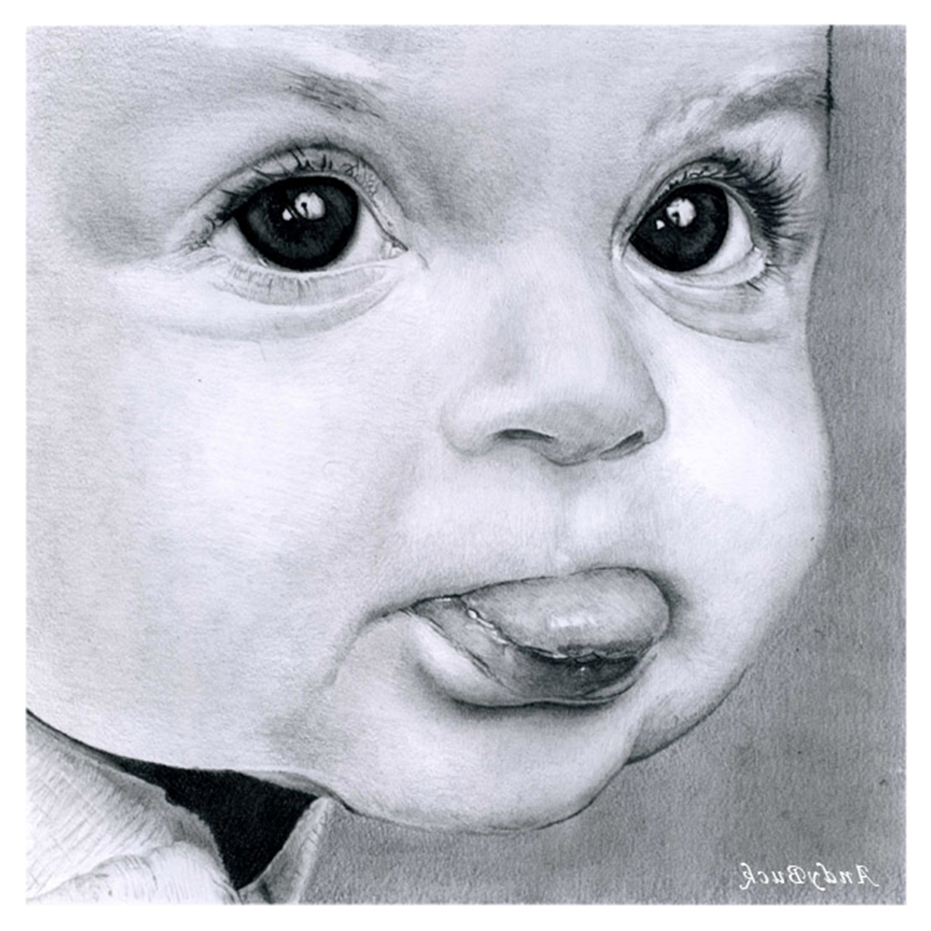 3200x3200 Pencil Drawing Of A 3d Face Of A Baby Drawing Art Amp Skethes