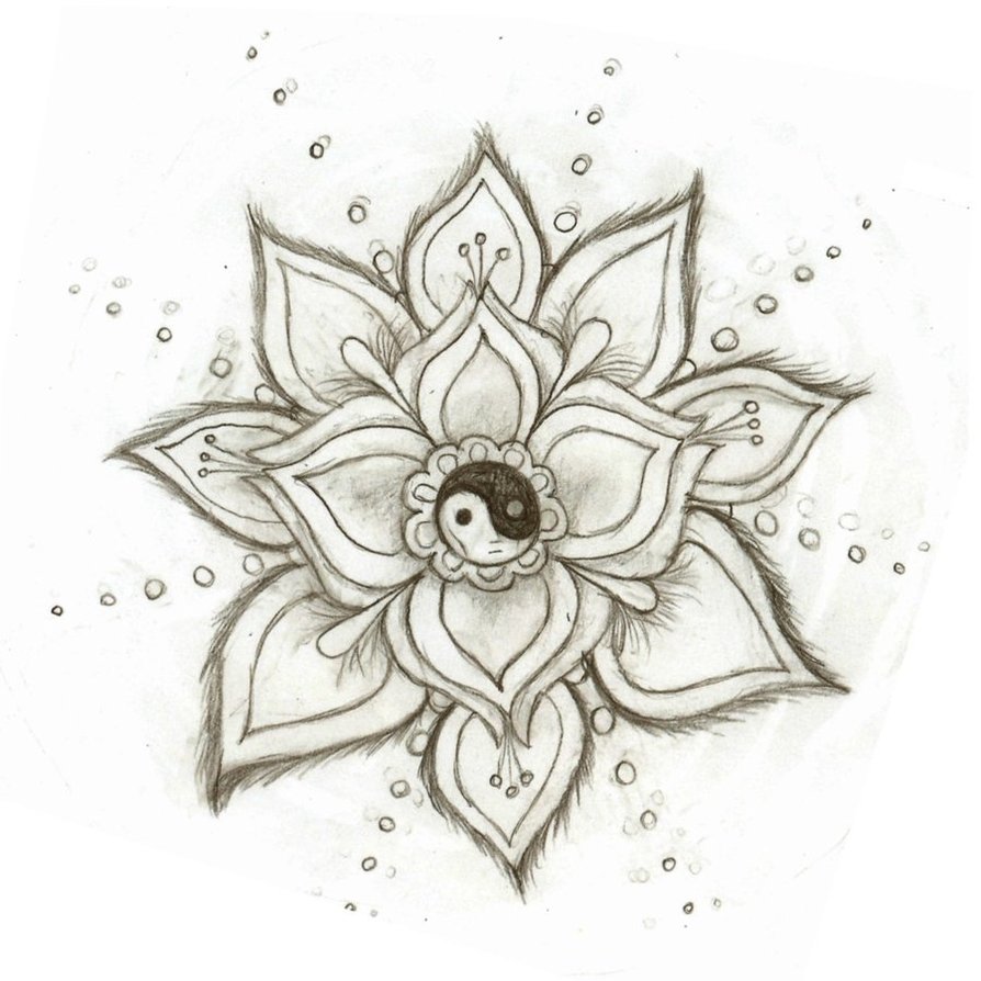 894x894 Yin Yang Flower By Skysage