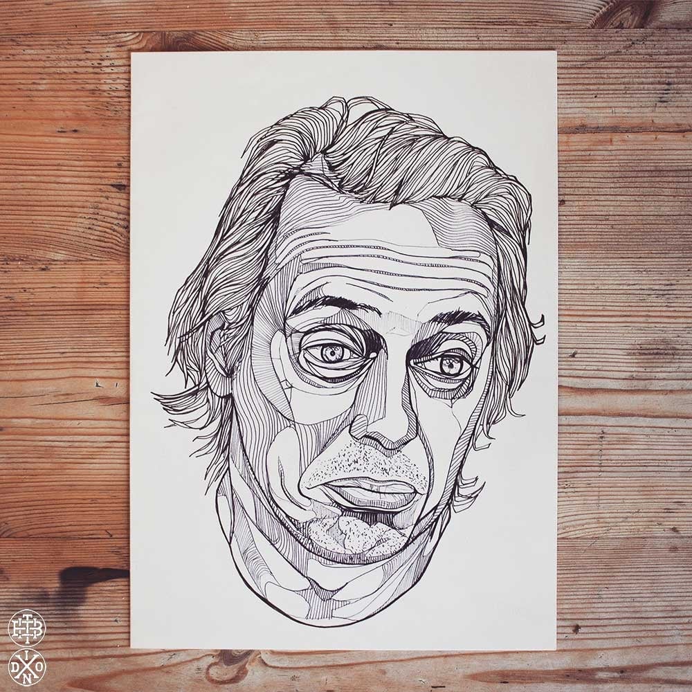 1000x1000 Steve Buscemi Original Ink Drawing Artwork