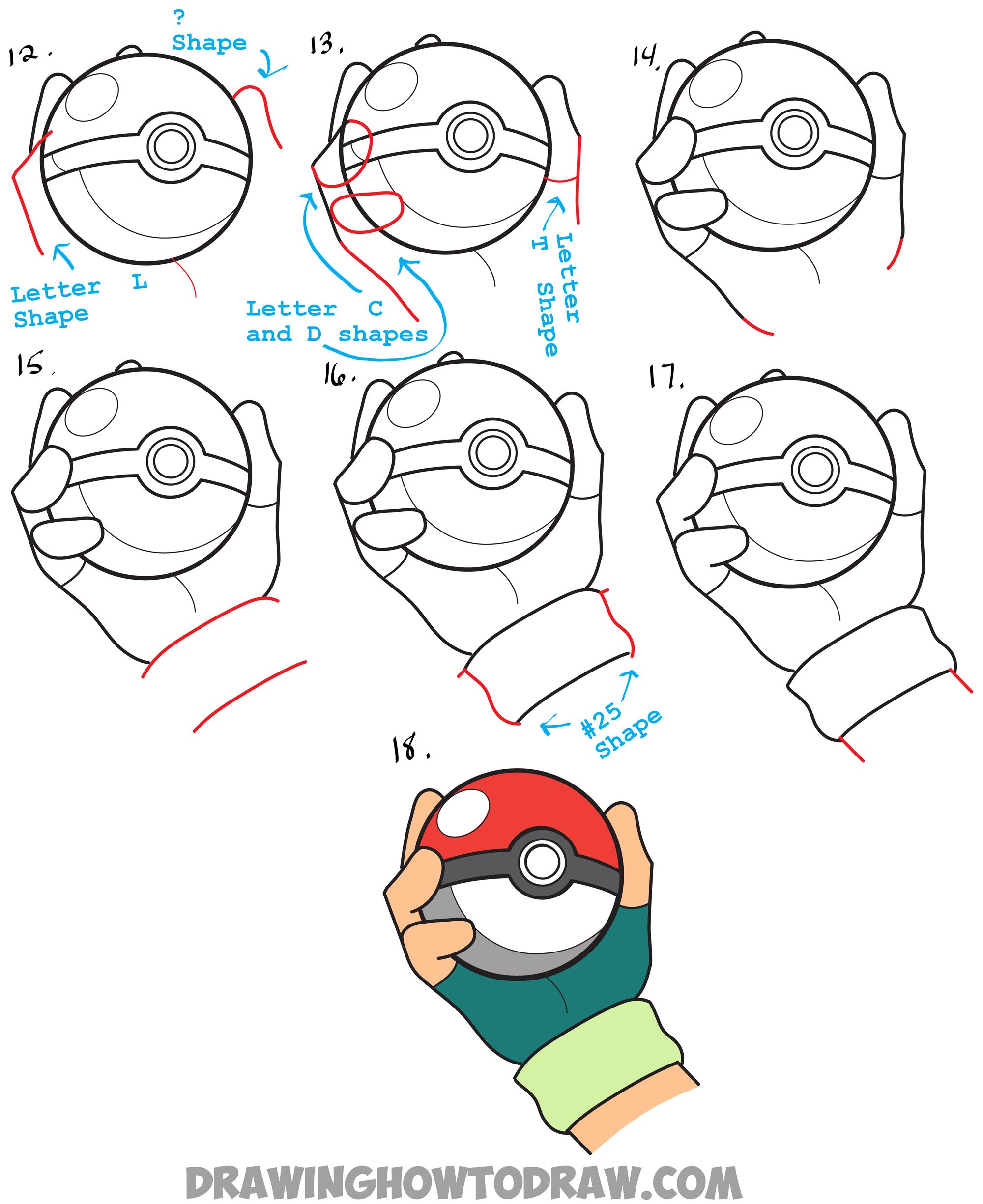2000x2451 Learn How To Draw Pokeball In Ash's Hand