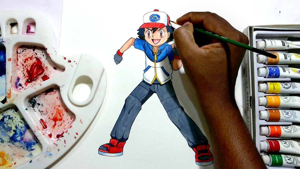 1280x720 How To Draw Ash From Pokemon