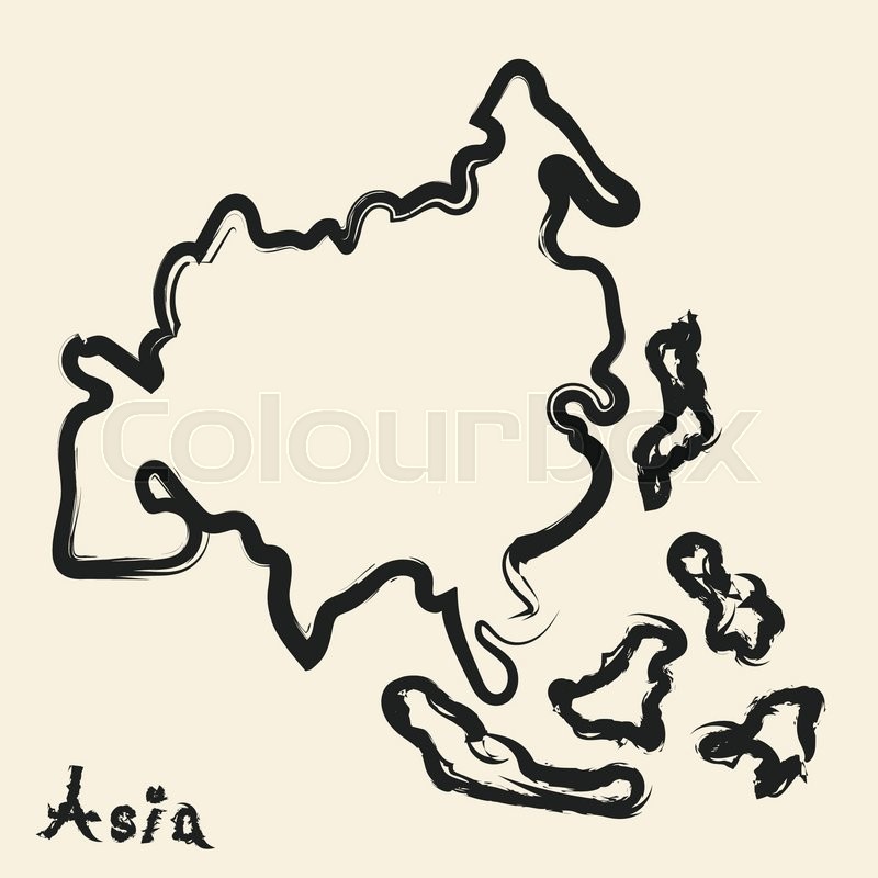 800x800 Doodle Drawing Asia Continent Stock Vector Colourbox