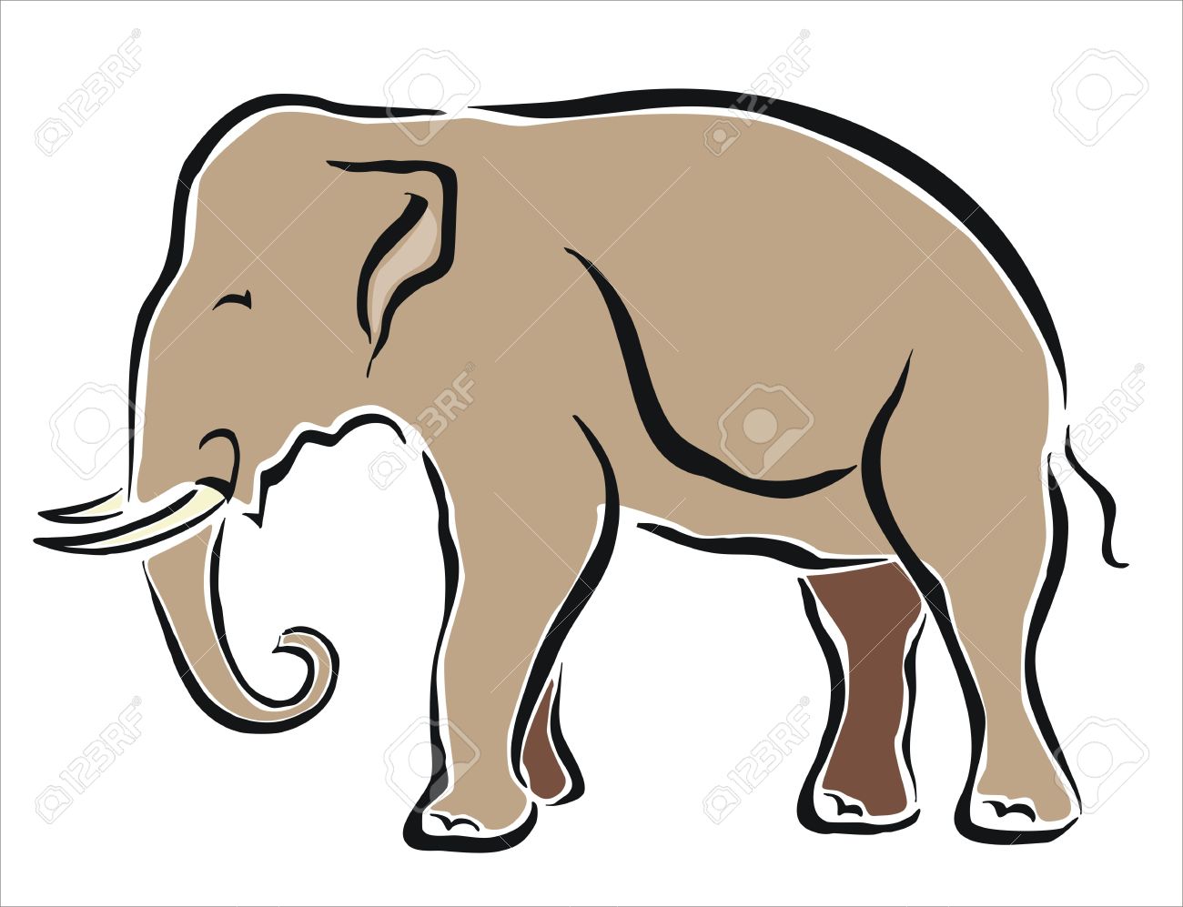 1300x997 Drawing Of An Asian Elephant Royalty Free Cliparts, Vectors,