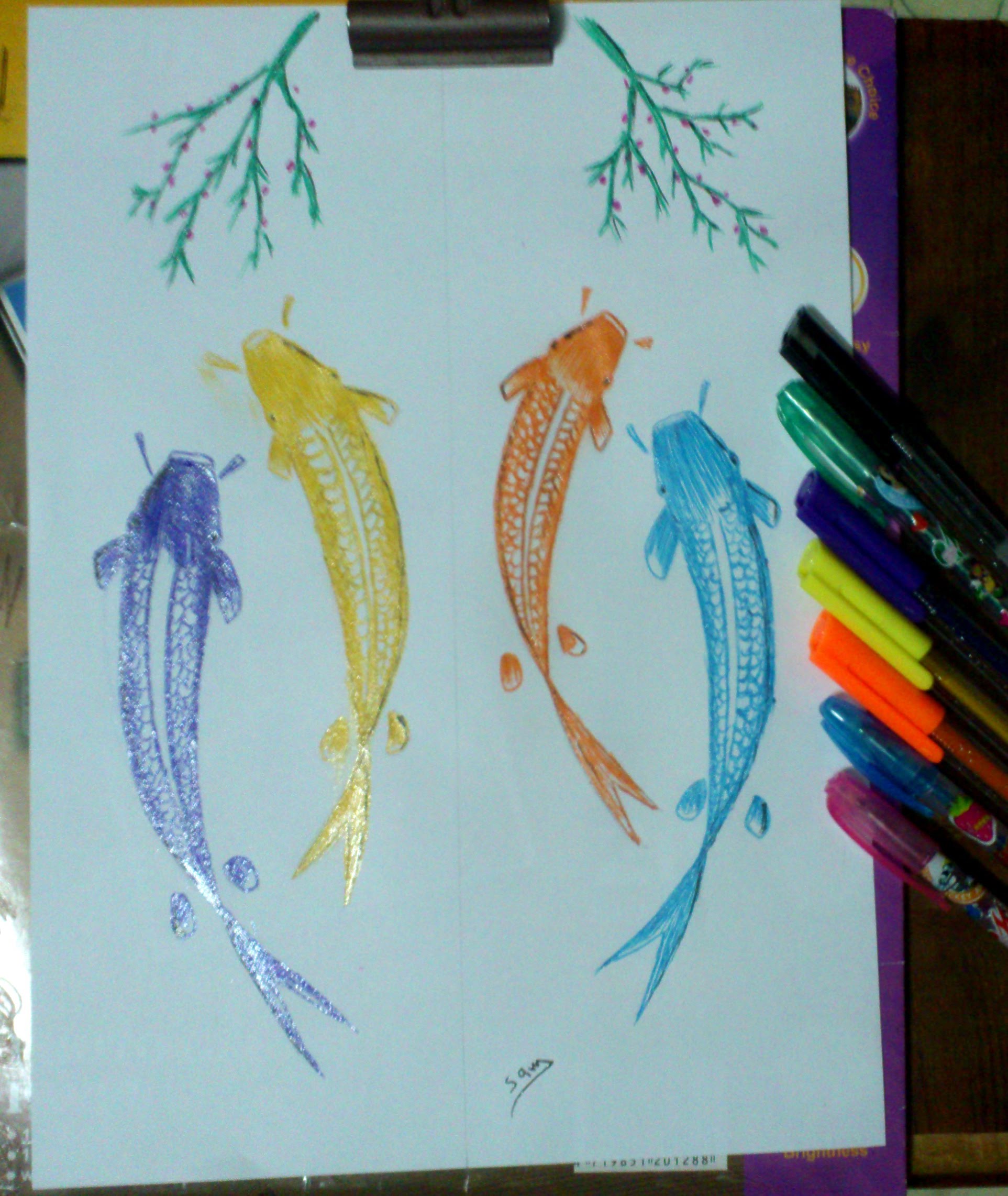 1925x2283 Drawing Chinese Fish Vector Style