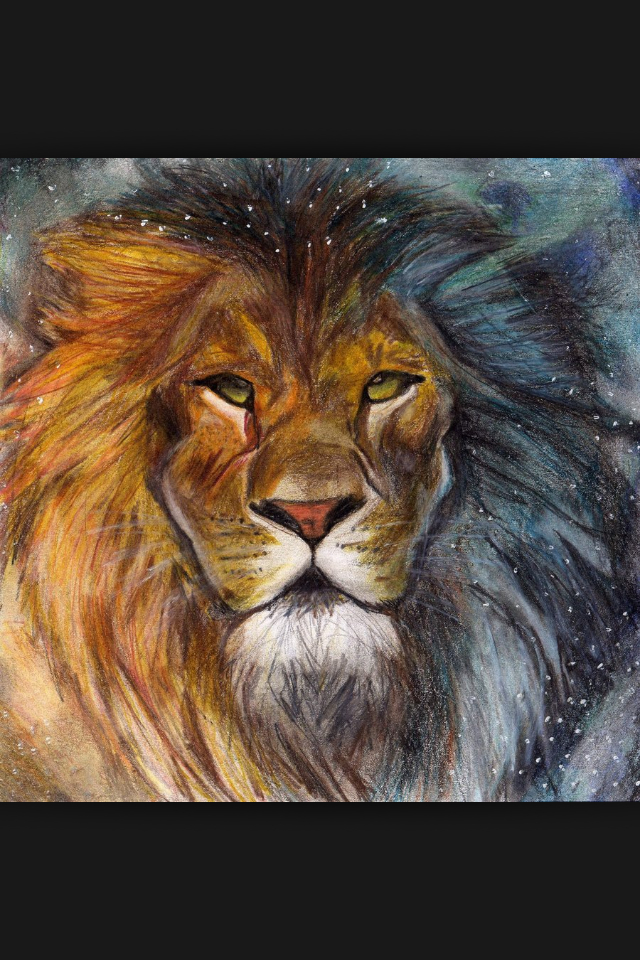 640x960 Painting Of Aslan Decorating Temple Walls. Drawing Art