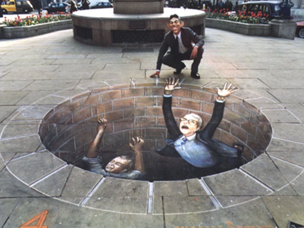 1024x768 3d Drawings On Asphalt. Paintings, Street Arts, 3d Arts, Etc