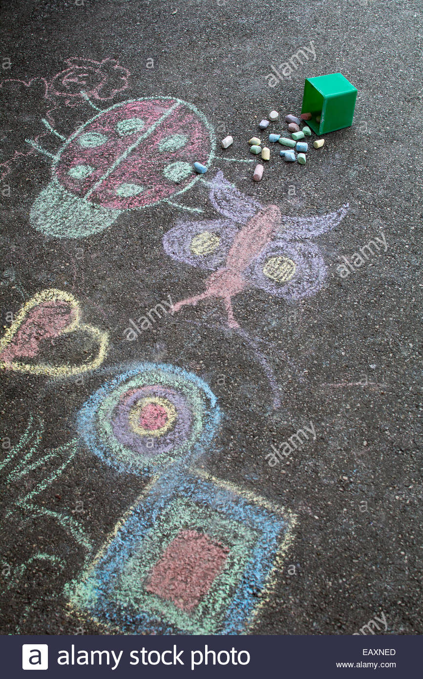 866x1390 Kids Were Drawing On An Asphalt Stock Photo 75575653