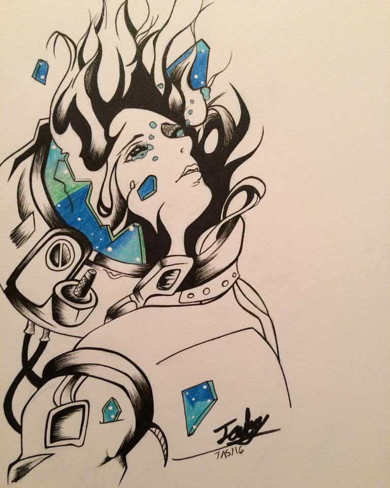 768x960 Astronaut Girl By Taylor Sketch