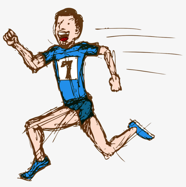 650x651 Runner No. 7 Athlete, Cartoon Hand Drawing, Run, Marathon Png